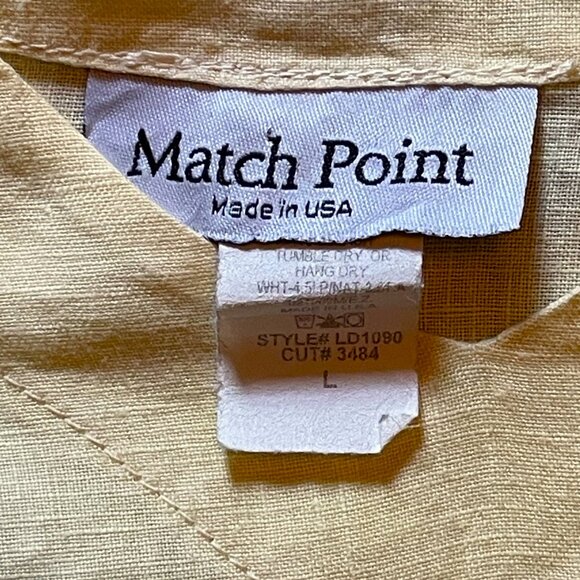 Match Point USA 100% Linen Pale Yellow Kimono Oversized Dress-Sz. L/XL - Picture 3 of 11